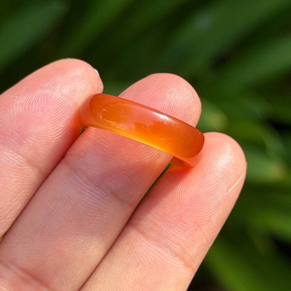 Size 7 orange carnelian band ring 0373